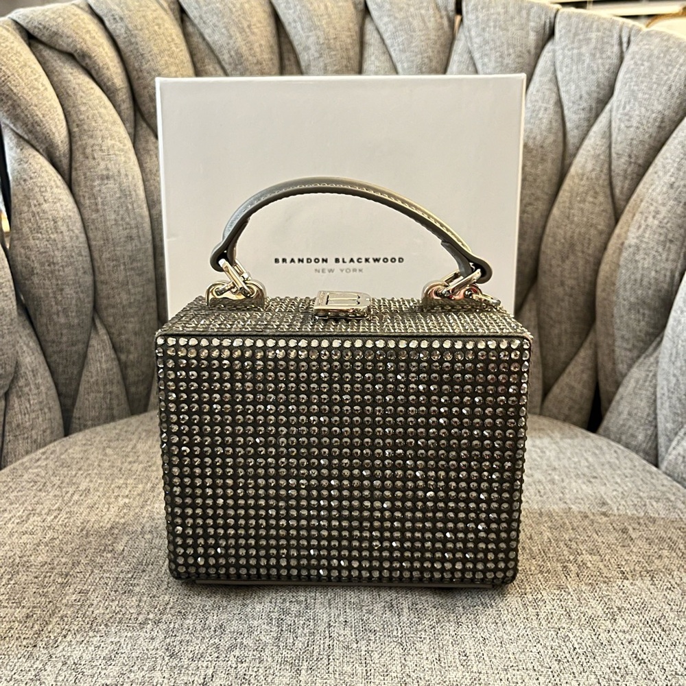 Brandon Blackwood mini Kendrick crystal trunk- gray